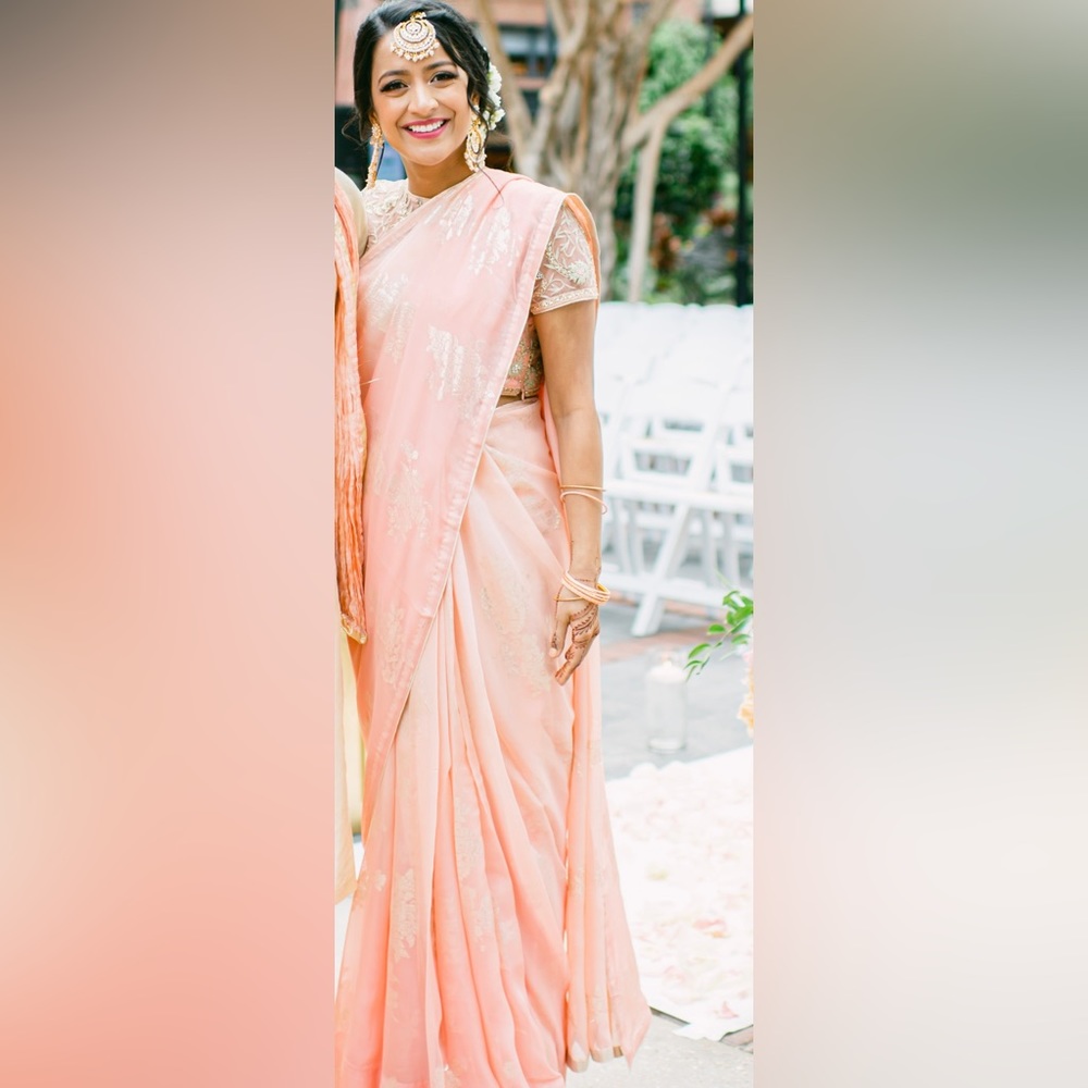 Baby pink sari